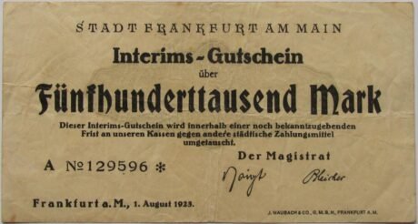 Аверс банкноты 500000 marek (Niemcy) 1923