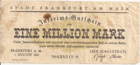 Аверс банкноты 1000000 marek (Niemcy) 1923