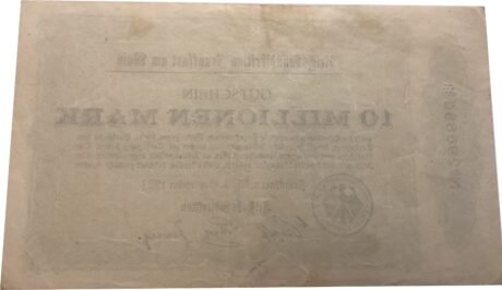 Реверс банкноты 10000000 Reichsbahndirektion (Germany) 1923