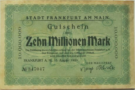 Аверс банкноты 10000000 marek (Niemcy) 1923