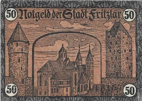 Реверс банкноты 50 fenigów (Niemcy) 1920