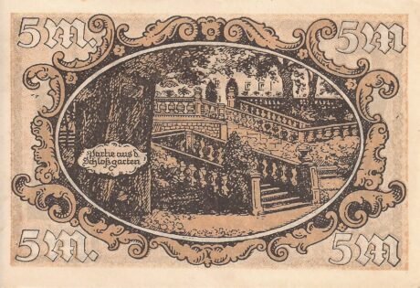 Реверс банкноты 5 marek (Niemcy) 1918