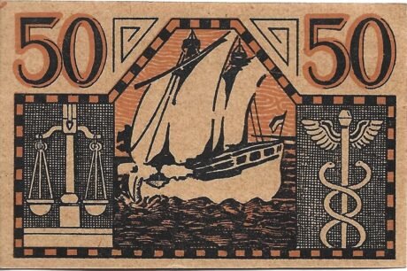 Реверс банкноты 50 пфеннигов Detaillisten-Vereinigung der Bezirke Witzenhausen, Oberkaufungen, Lichtenau, Großalmerode (Германия)