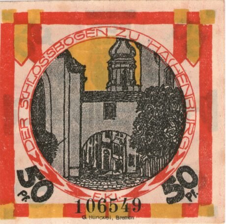 Реверс банкноты 50 fenigów (Niemcy) 1921