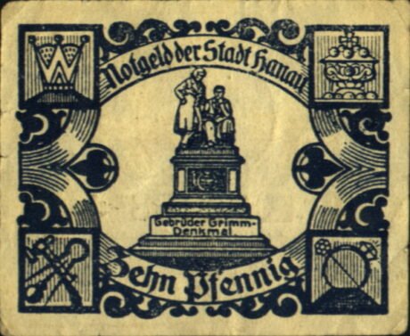 Реверс банкноты 10 fenigów (Niemcy) 1920