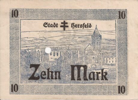 Реверс банкноты 10 marek (Niemcy) 1918