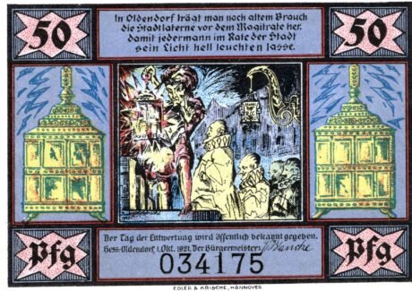 Аверс банкноты 50 fenigów (Niemcy) 1921