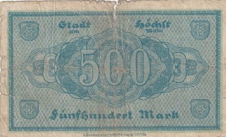 Реверс банкноты 500 marek (Niemcy) 1922