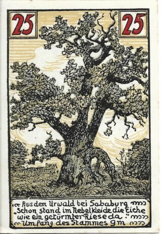 Реверс банкноты 25 fenigów (Niemcy)