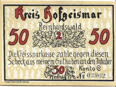 Аверс банкноты 50 пфеннигов (Германия)