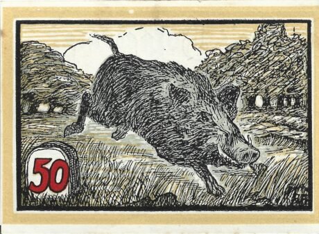 Реверс банкноты 50 пфеннигов (Германия)