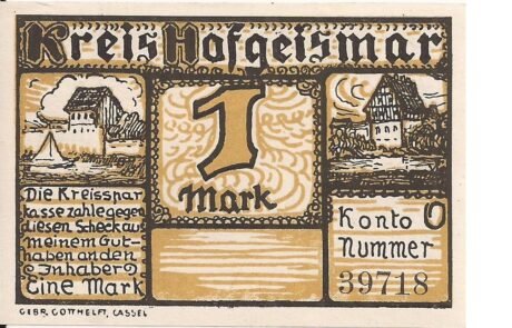 Аверс банкноты 1 marka (Niemcy)