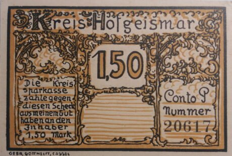 Аверс банкноты 1,50 marki (Niemcy)