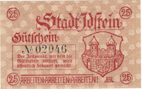 Реверс банкноты 25 fenigów (Niemcy) 1920