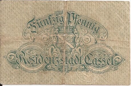 Реверс банкноты 50 пфеннигов (Германия)