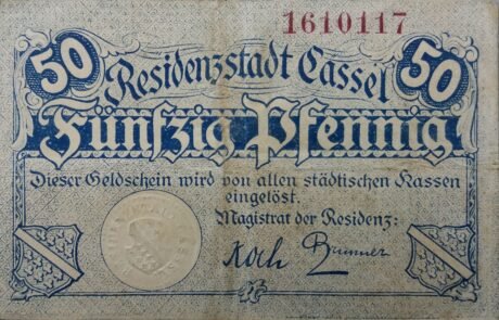 Аверс банкноты 50 fenigów (Niemcy)