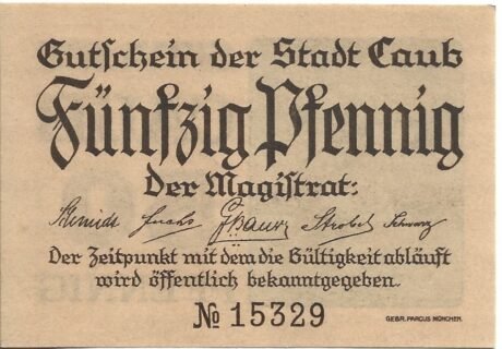 Аверс банкноты 50 fenigów (Niemcy)