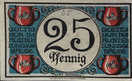 Аверс банкноты 25 fenigów Marburger Briefmarken und Notgeld Ausstellung (Niemcy) 1921