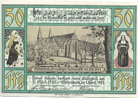 Реверс банкноты 50 fenigów (Niemcy) 1921