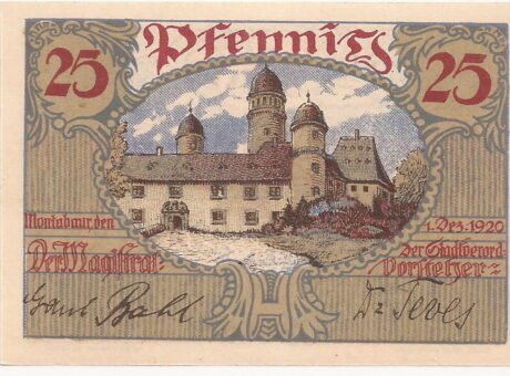 Реверс банкноты 25 fenigów (Niemcy) 1920