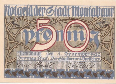 Аверс банкноты 50 fenigów (Niemcy) 1920