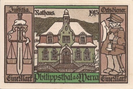 Реверс банкноты 1 marka (Niemcy) 1921