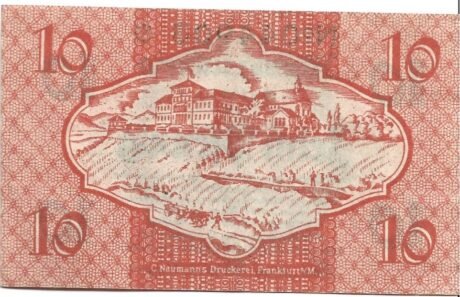 Реверс банкноты 10 fenigów (Niemcy) 1919