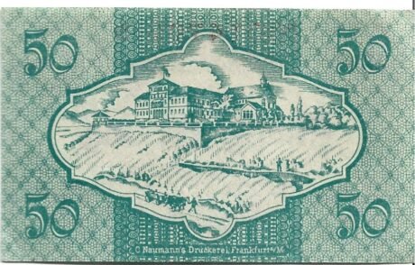 Реверс банкноты 50 fenigów (Niemcy) 1919
