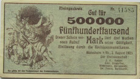 Аверс банкноты 500000 marek (Niemcy) 1923
