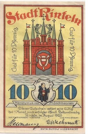 Аверс банкноты 10 пфеннигов (Германия) 1920 года