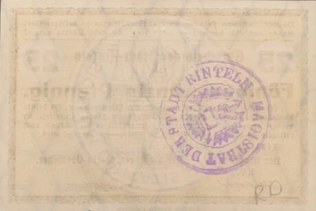 Реверс банкноты 25 fenigów (Niemcy) 1918