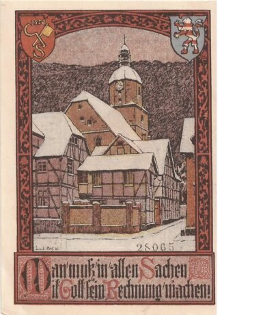 Реверс банкноты 25 fenigów (Niemcy) 1921