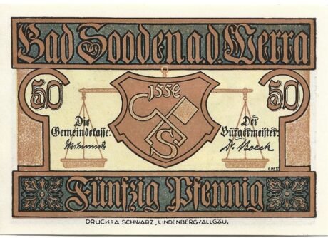 Аверс банкноты 50 пфеннигов (Германия)