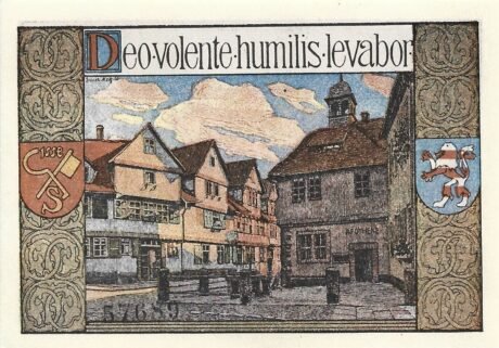 Реверс банкноты 50 пфеннигов (Германия)