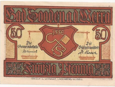 Аверс банкноты 50 fenigów (Niemcy) 1921