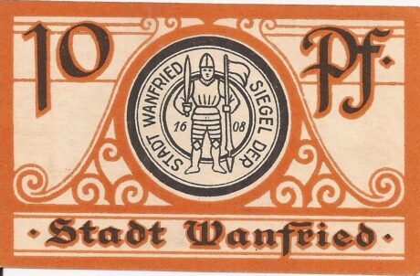 Аверс банкноты 10 fenigów (Niemcy)