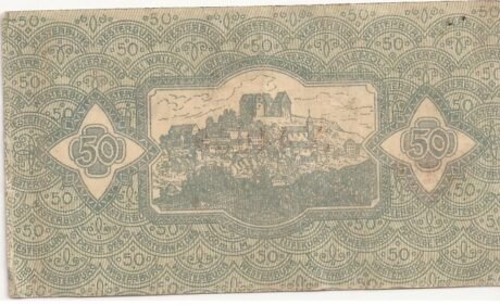 Реверс банкноты 50 fenigów (Niemcy) 1920