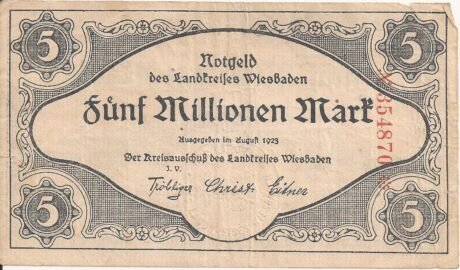 Аверс банкноты 5000000 marek (Niemcy) 1923