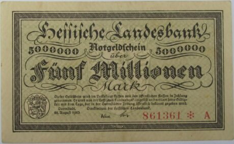 Аверс банкноты 5000000 marek (Niemcy) 1923