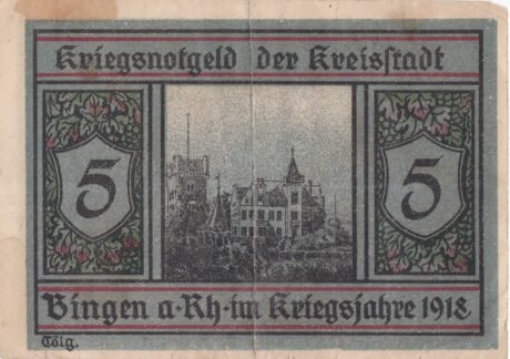 Реверс банкноты 5 marek (Niemcy) 1918