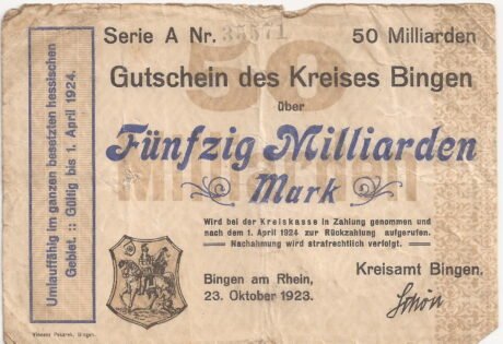 Аверс банкноты 50000000000 marek (Niemcy) 1923