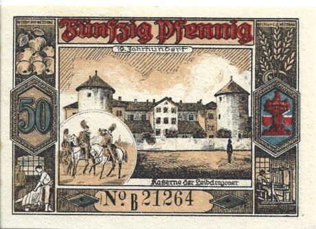 Реверс банкноты 50 fenigów (Niemcy) 1921