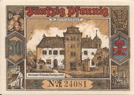 Реверс банкноты 50 пфеннигов (Германия) 1921 года