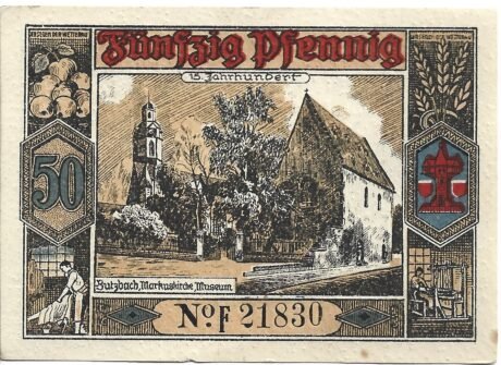 Реверс банкноты 50 пфеннигов (Германия) 1921 года