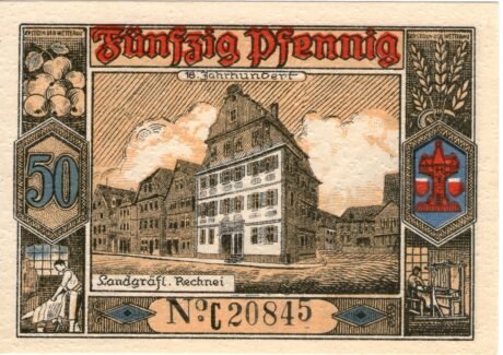 Реверс банкноты 50 fenigów (Niemcy) 1921