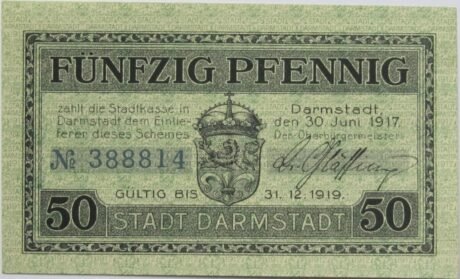 Аверс банкноты 50 пфеннигов (Германия) 1917 года
