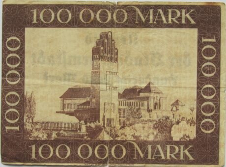 Реверс банкноты 100000 марок (Германия) 1923 года