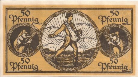 Реверс банкноты 50 fenigów (Niemcy) 1918