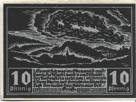 Реверс банкноты 10 fenigów Hannöverische Stiftungen (Niemcy) 1921