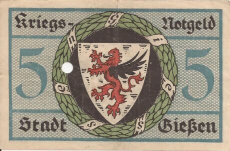 Реверс банкноты 5 marek (Niemcy) 1918